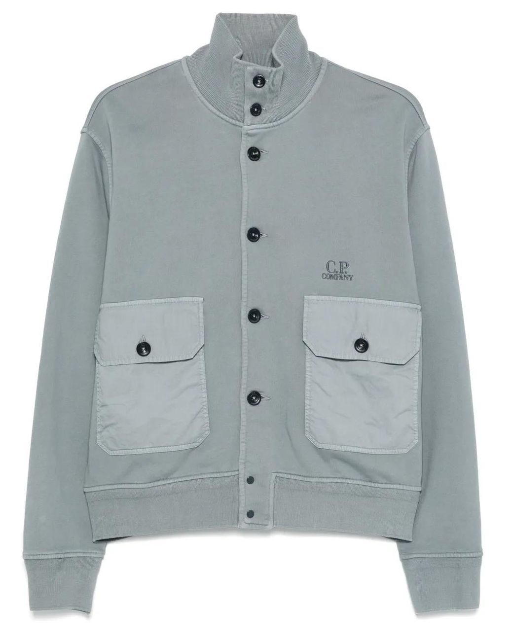 C P Company Blue Logo-Embroidered Jacket for men