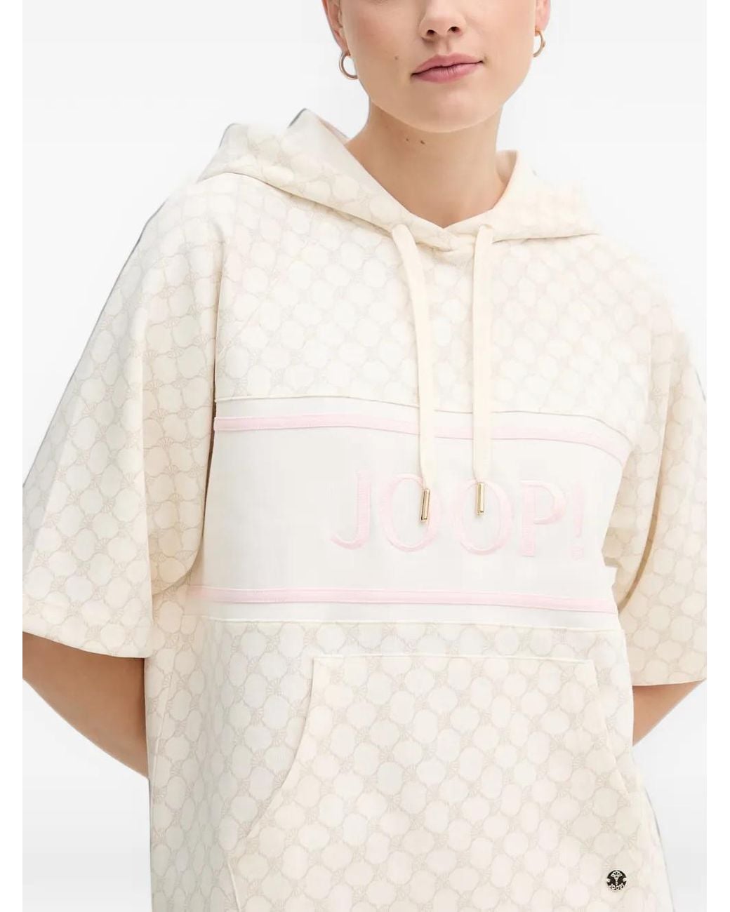 Joop! White Cornflower Logo-Embroidered Monogram Hoodie