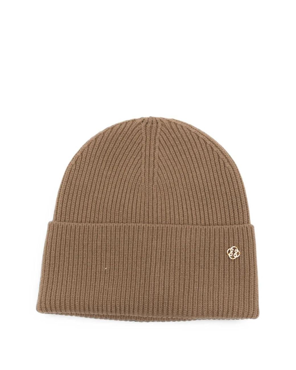 Gant Brown Ribbed-Knit Beanie Hat