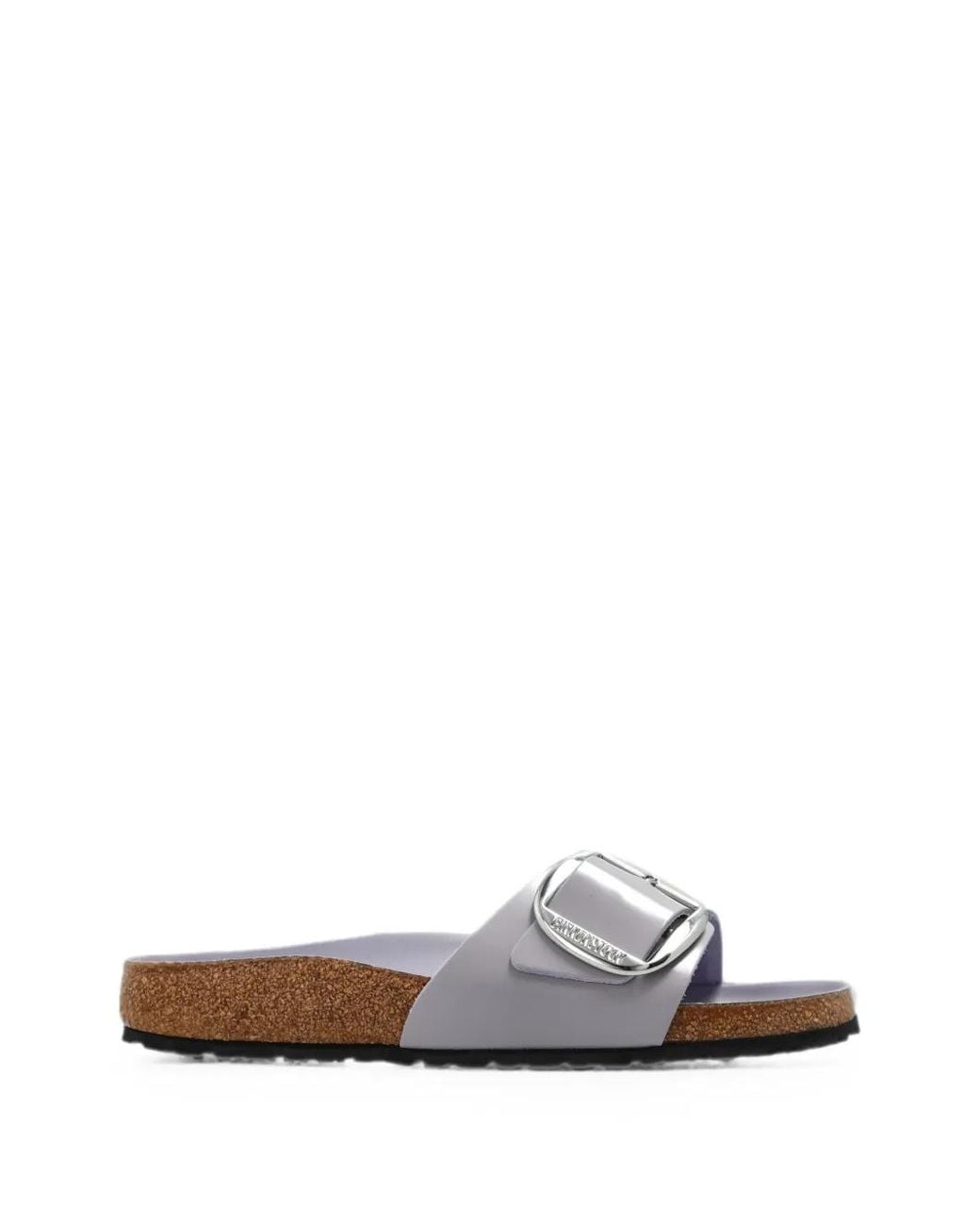 Birkenstock White Madrid Big Buckle Slides