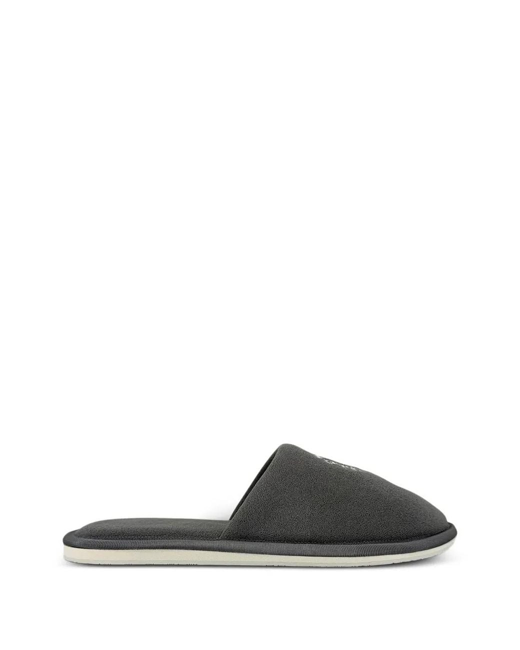 Chrome Hearts Gray London Horseshoe Logo-Embroidered Slippers for men