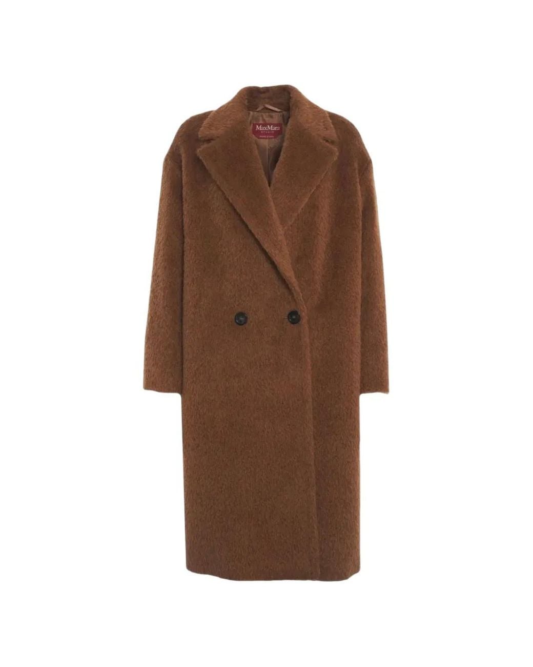Max Mara Brown Notched-Lapel Double-Breasted Coat