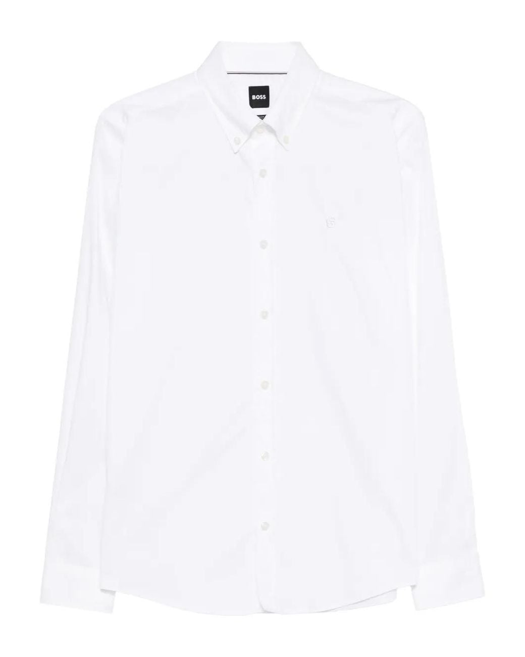 Boss White Logo-Embroidered Shirt for men