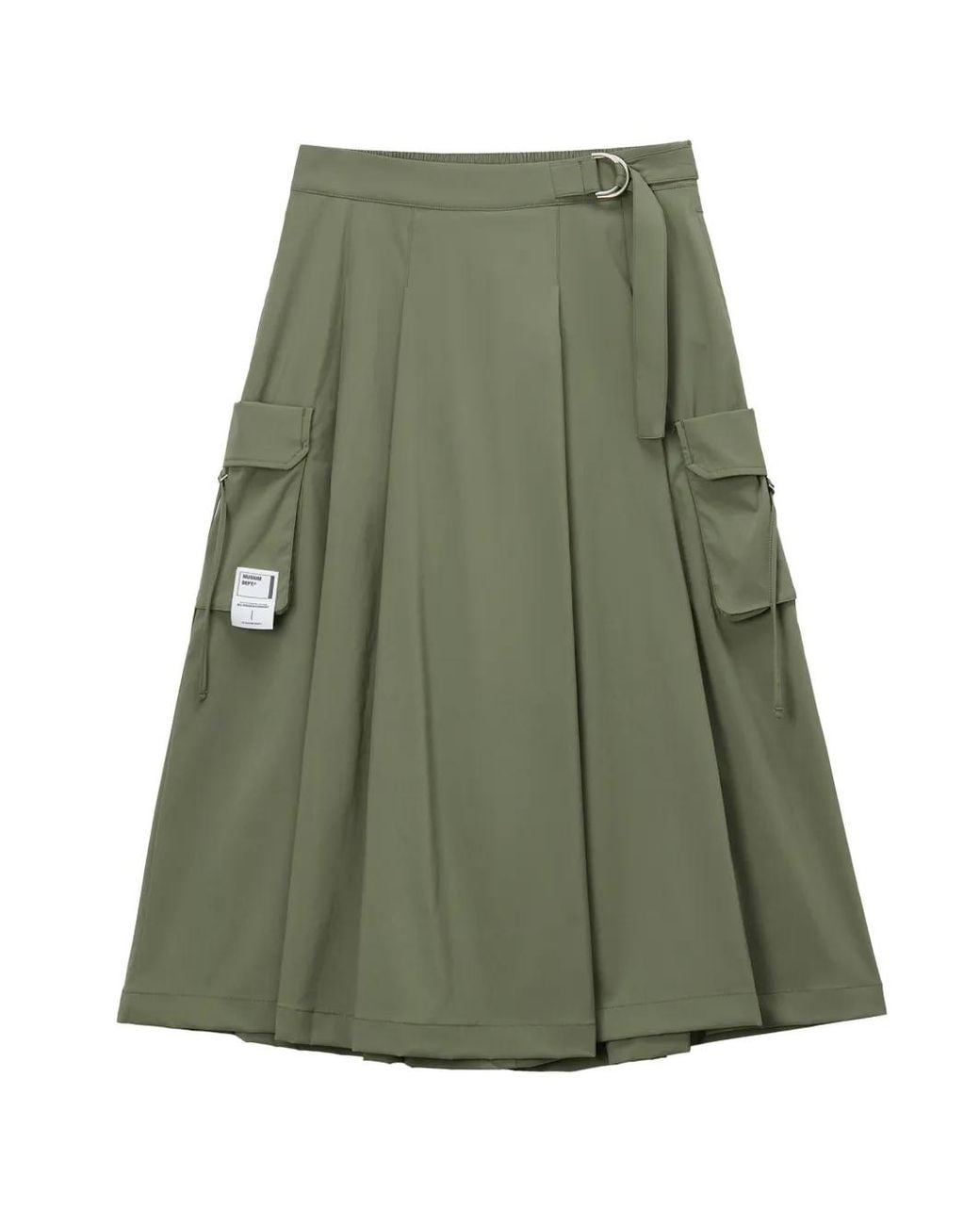 Musium Div. Green Pantalon Ample Ceinturé À Design Superposé