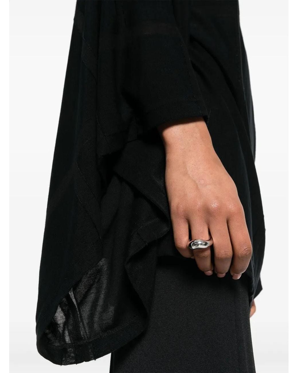 Yohji Yamamoto Black Draped Cardi-Coat