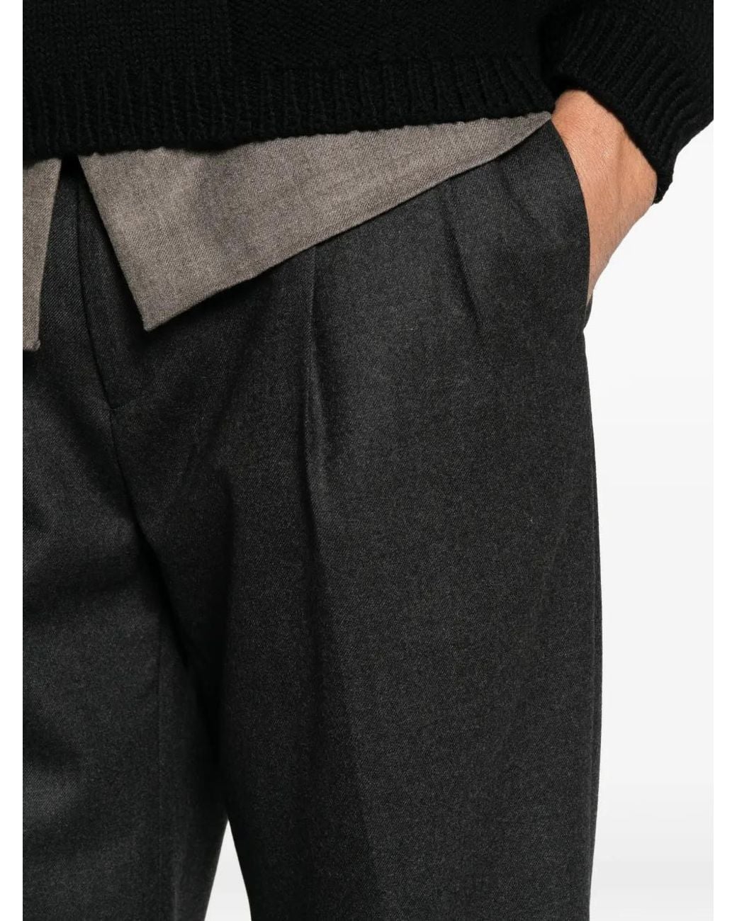 BE ABLE Black Pleated Trousers for men