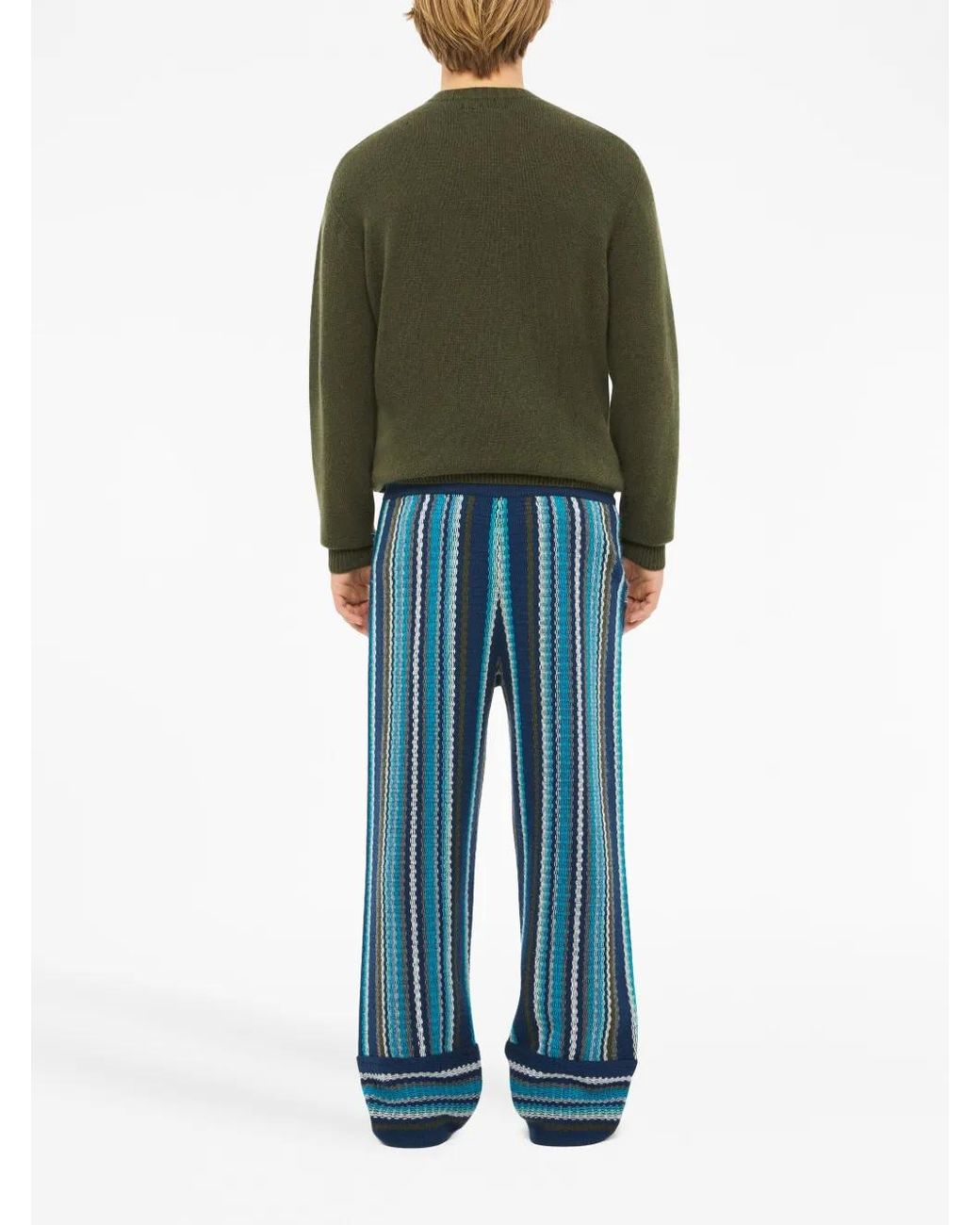 Alanui Blue Ushuaia Stories Knitted Trousers for men