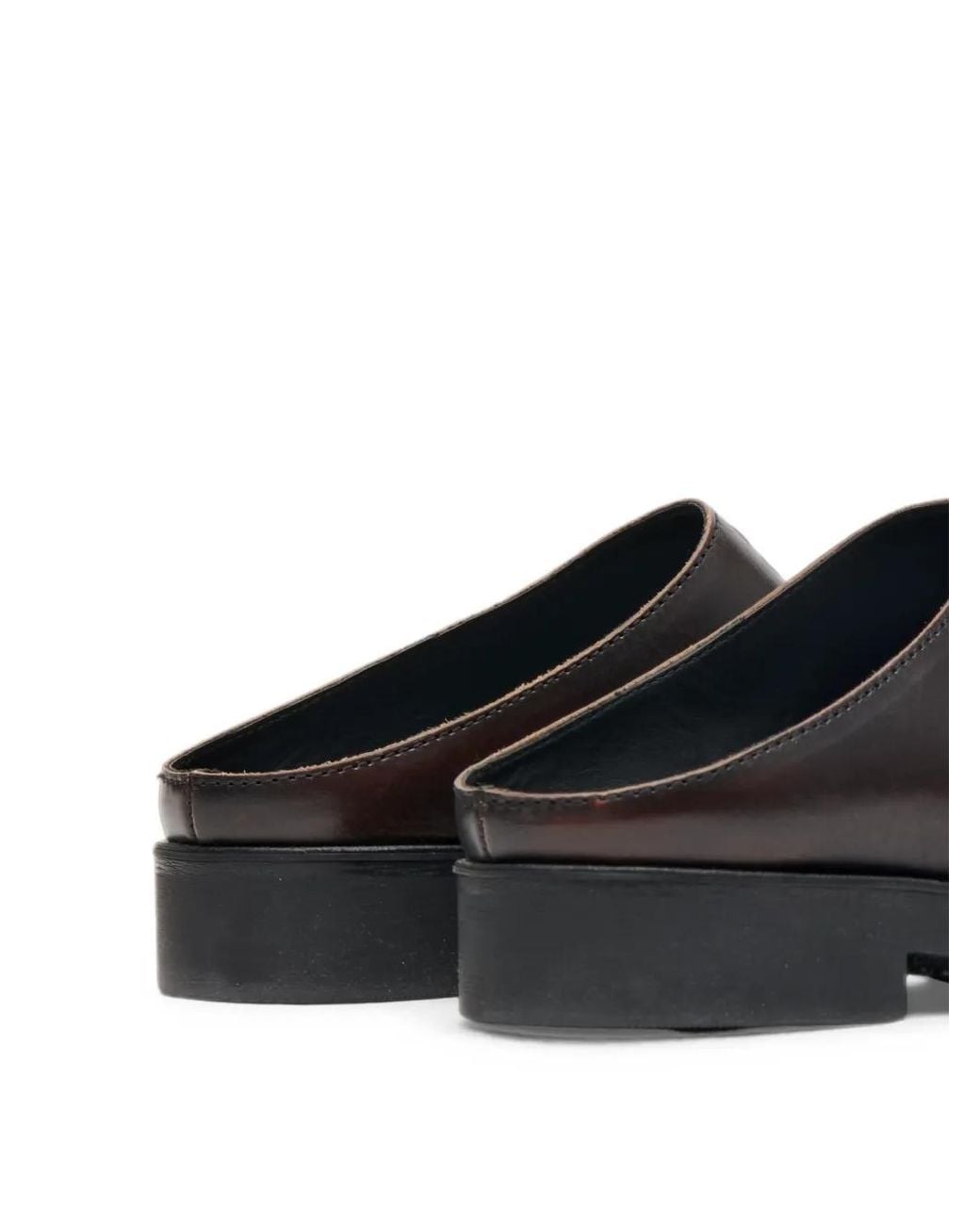 MM6 by Maison Margiela Brown Brushed Leather Biker Mules