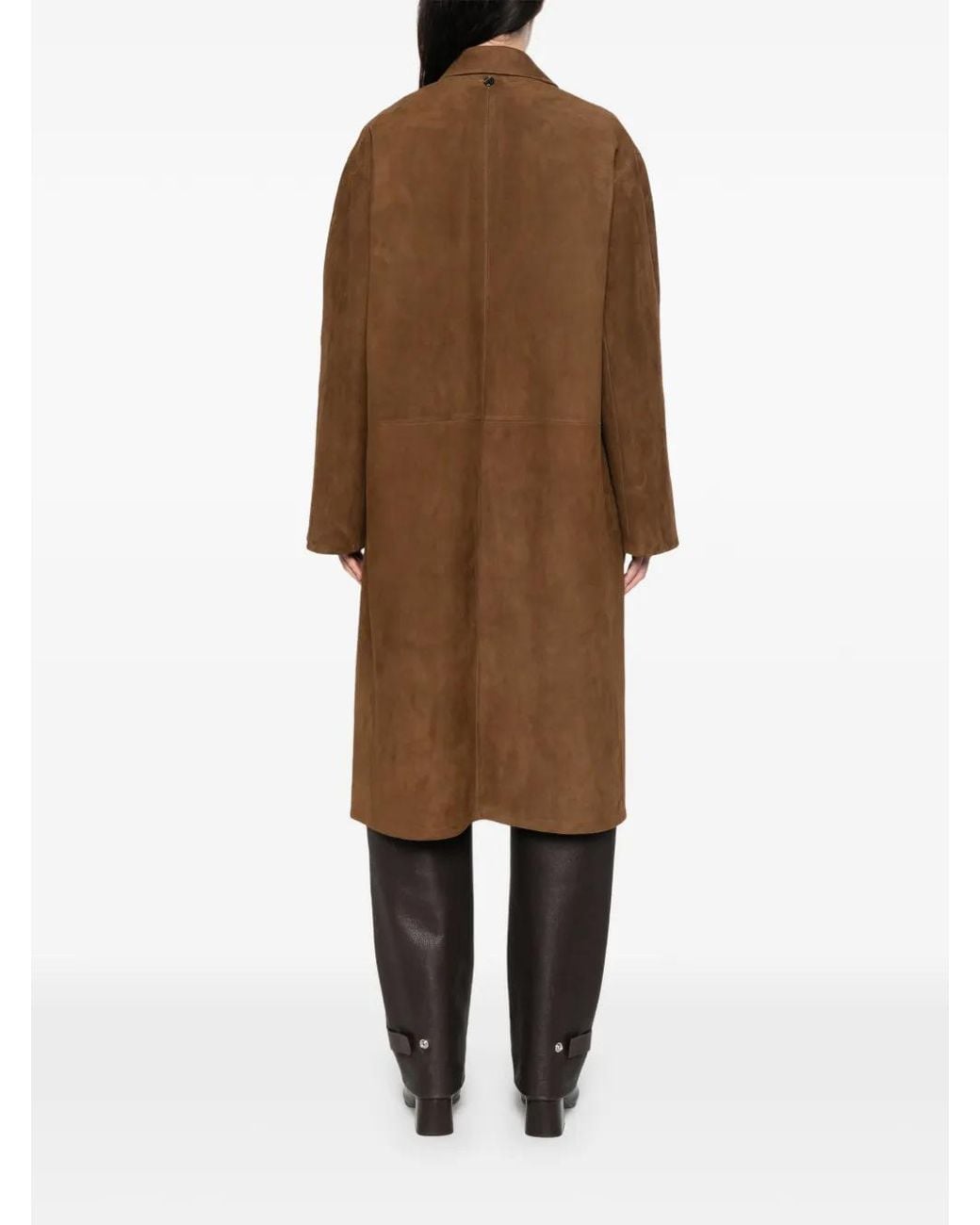 The Row Brown Serenis Panelled-split Coat
