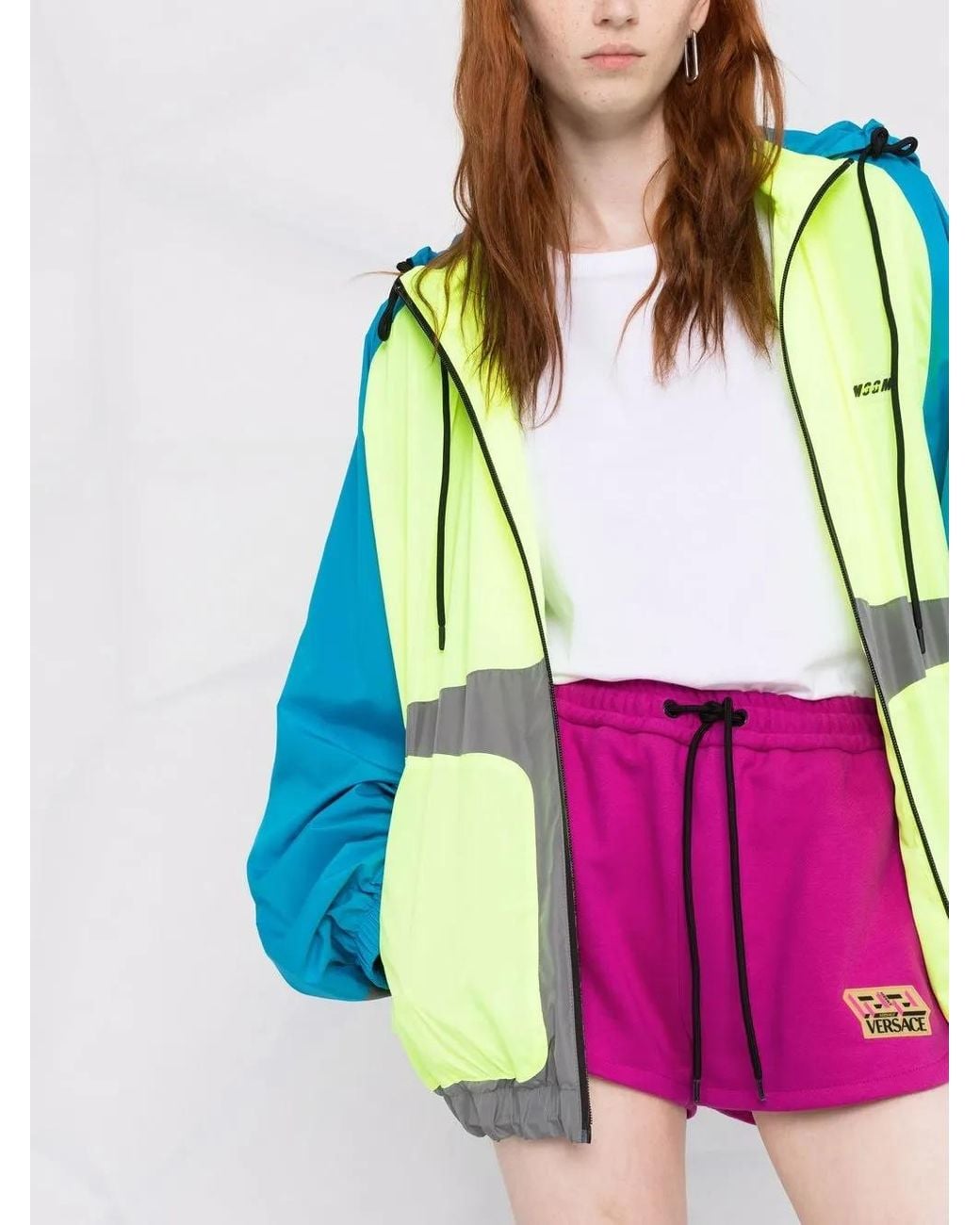 Versace Pink Logo-Patch Track Shorts