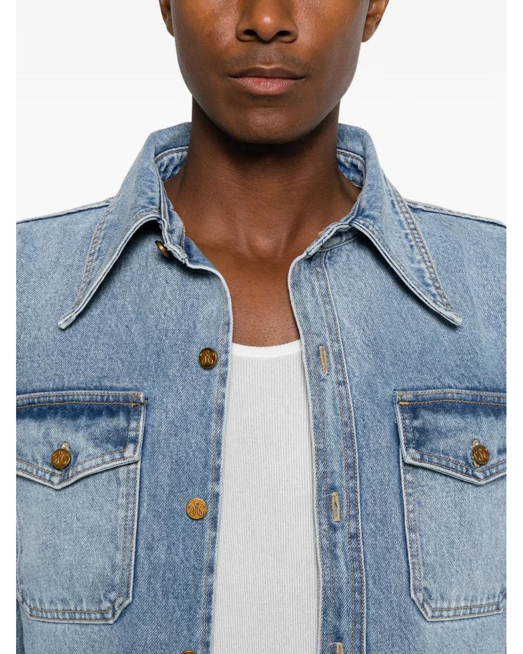 Willy Chavarria Blue Chente Denim Shirt for men
