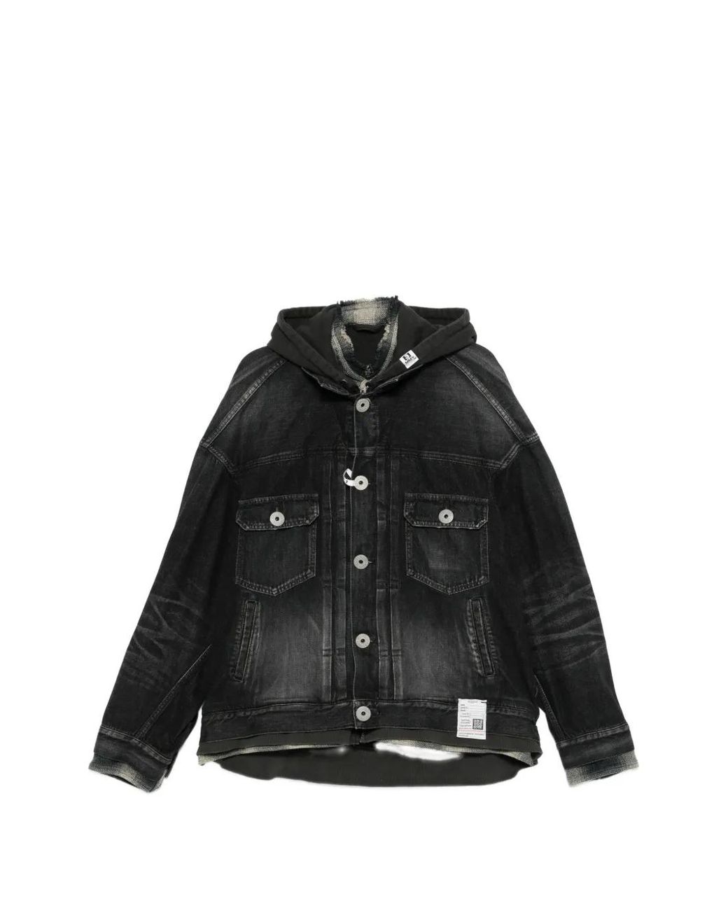 Maison Mihara Yasuhiro Black Triple Layered Denim Jacket for men