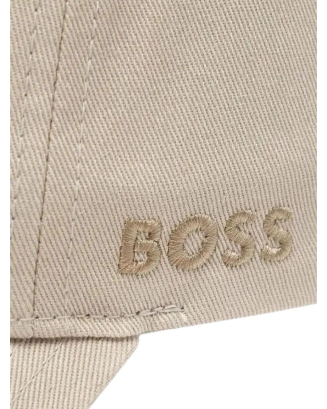 Boss Natural Embroidered Logo Baseball Hat for men