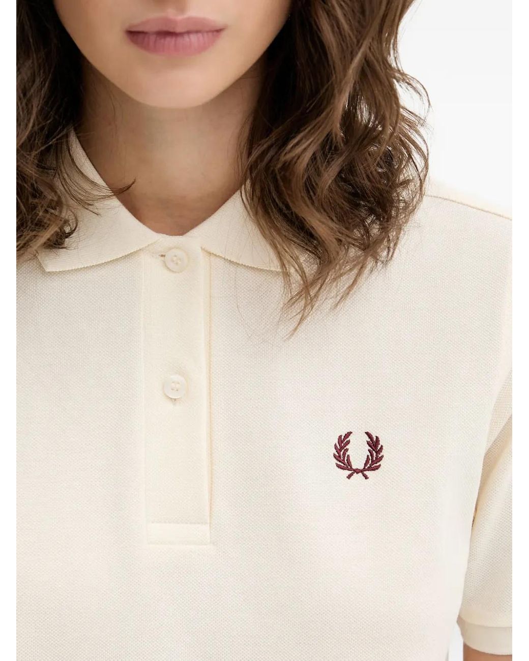 Fred Perry White Logo-Embroidered Polo Shirt