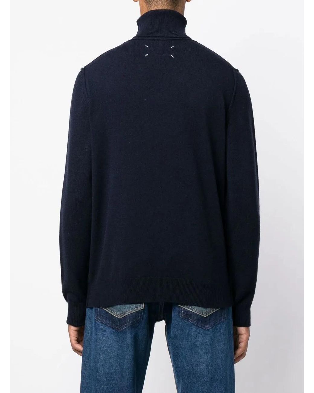 Maison Margiela Blue Luxurious Cashmere Turtleneck Sweater For for men
