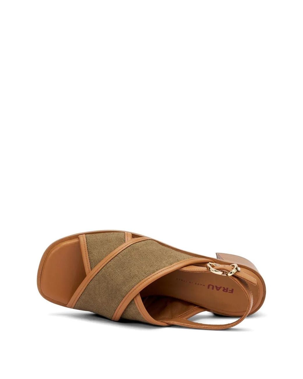 Frau Brown Crossover-Strap Block-Heel Sandals