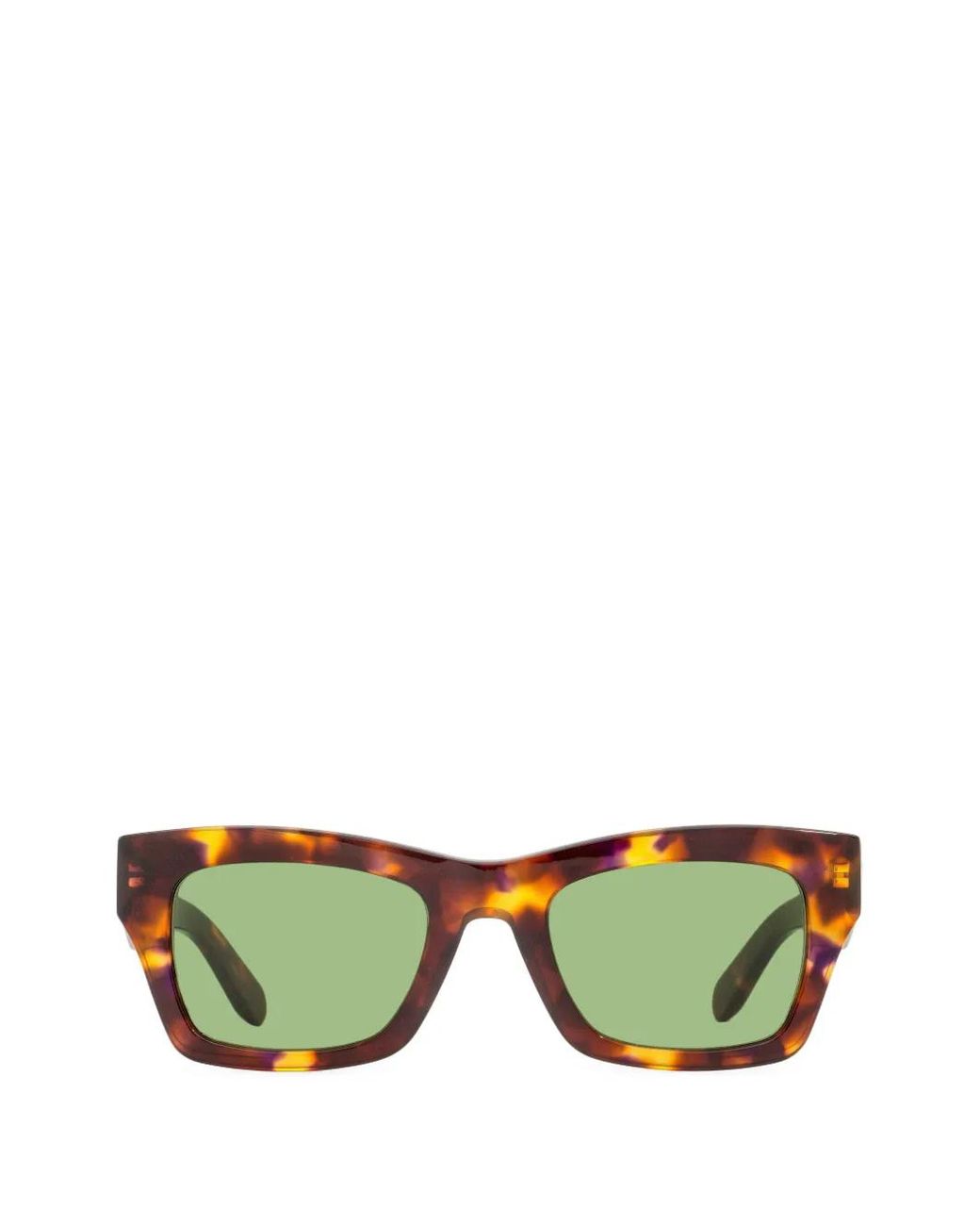 Ferragamo Eyewear Green Tortoiseshell-Effect Square-Frame Sunglasses