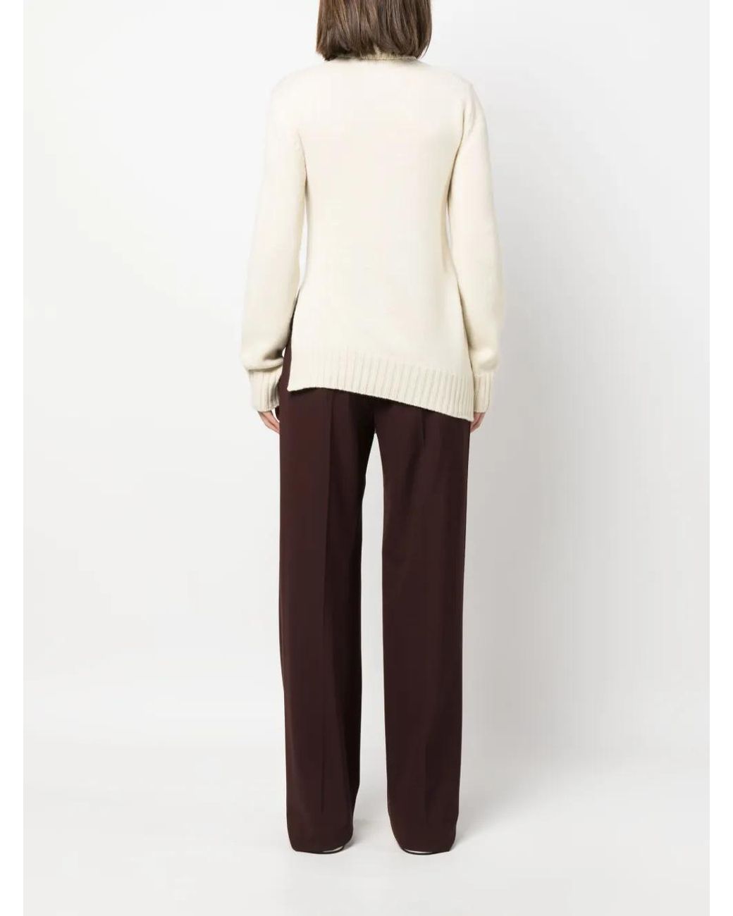 Jil Sander White Asymmetric-hem Jumper