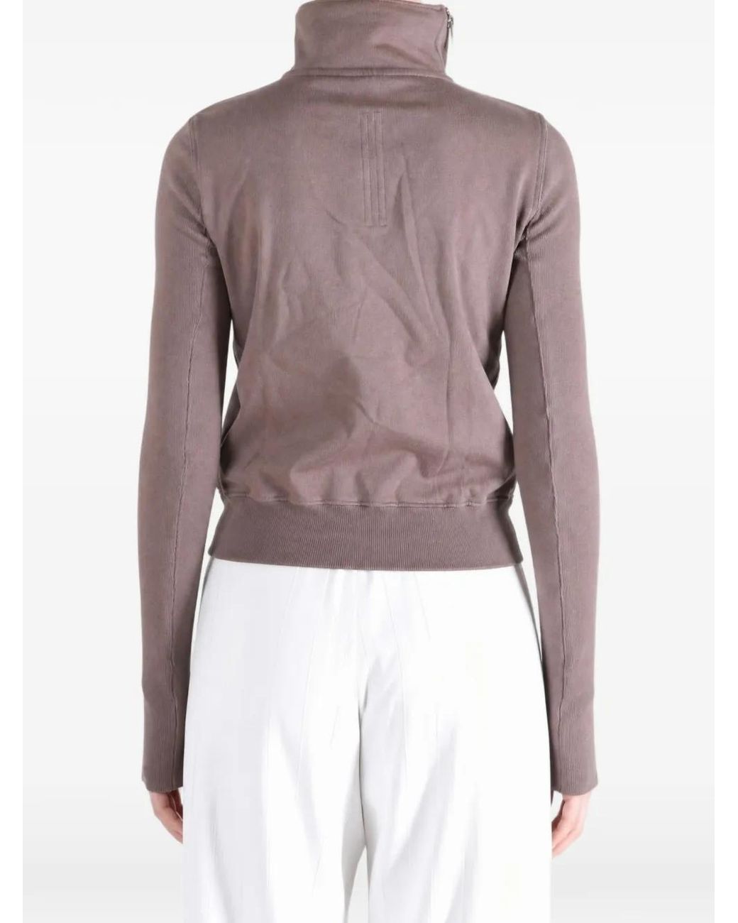 Rick Owens Pink Asymmetric Zip-Up Sweatshirt