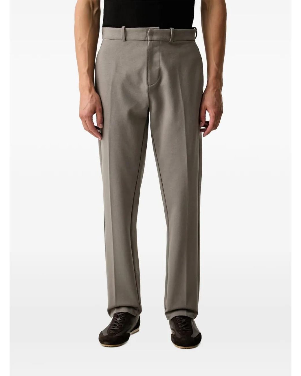 Marc O' Polo Black Pressed-Crease Tailored Trousers for men