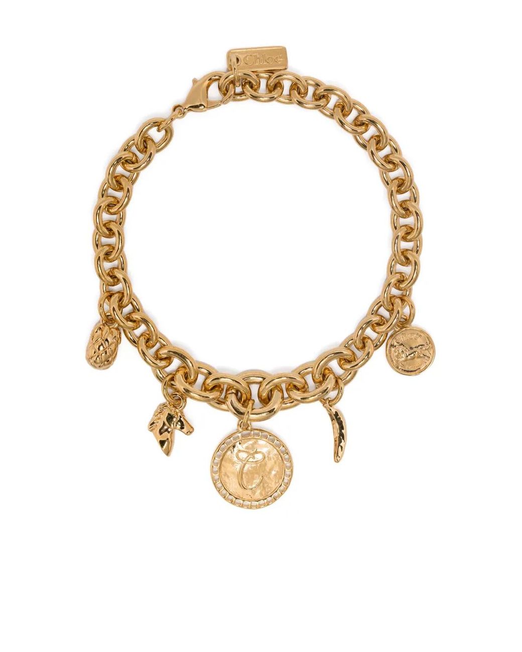 Chloé Metallic Charms Chain-Link Bracelet