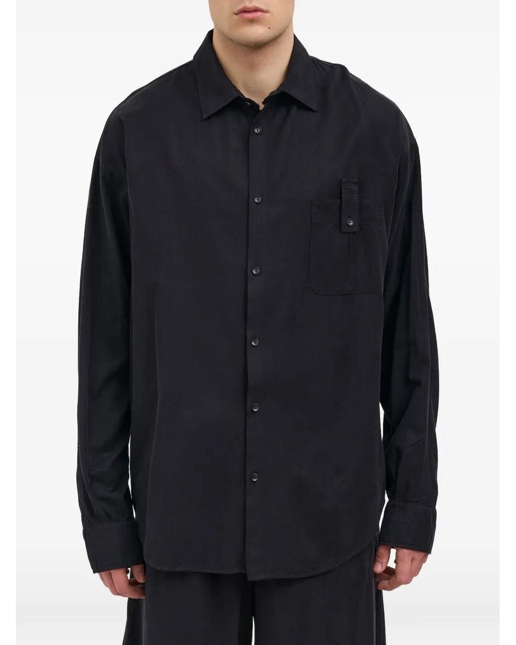 Andrea Ya'aqov Blue Oversized Pocket-Detail Shirt for men