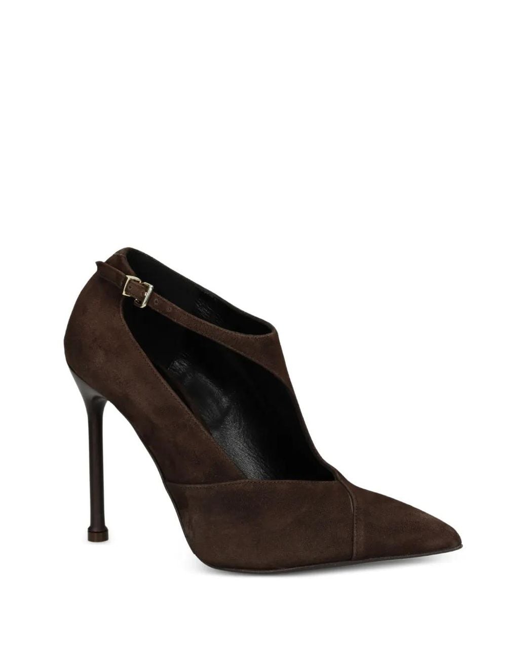 Albano Black Pointed-Toe Buckled Pumps