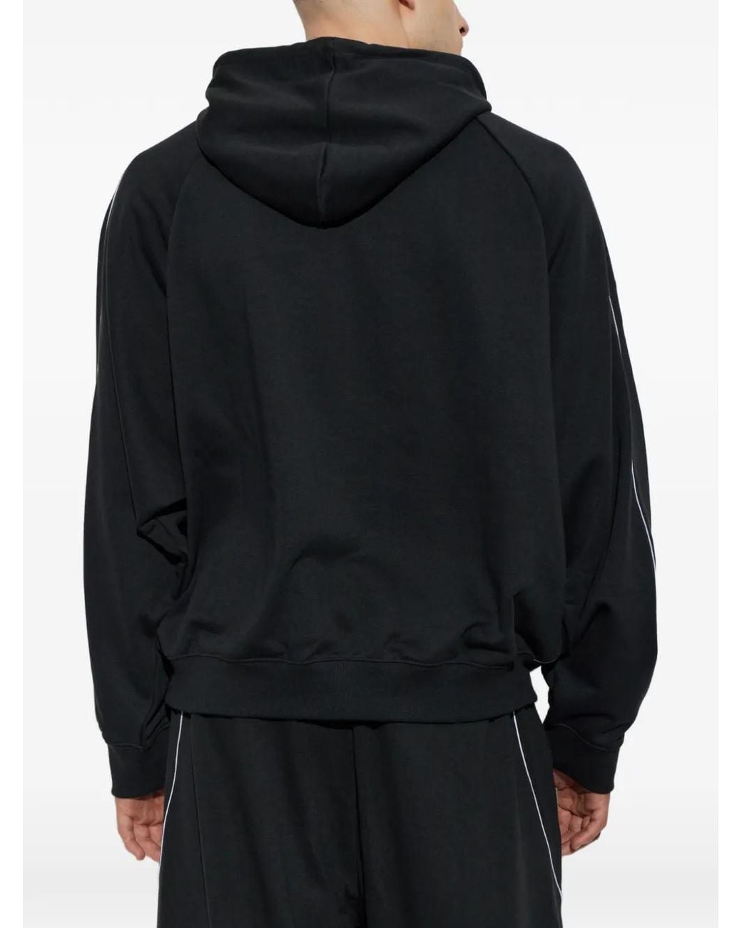 New Balance Black Logo-Print Drawstring Hoodie for men
