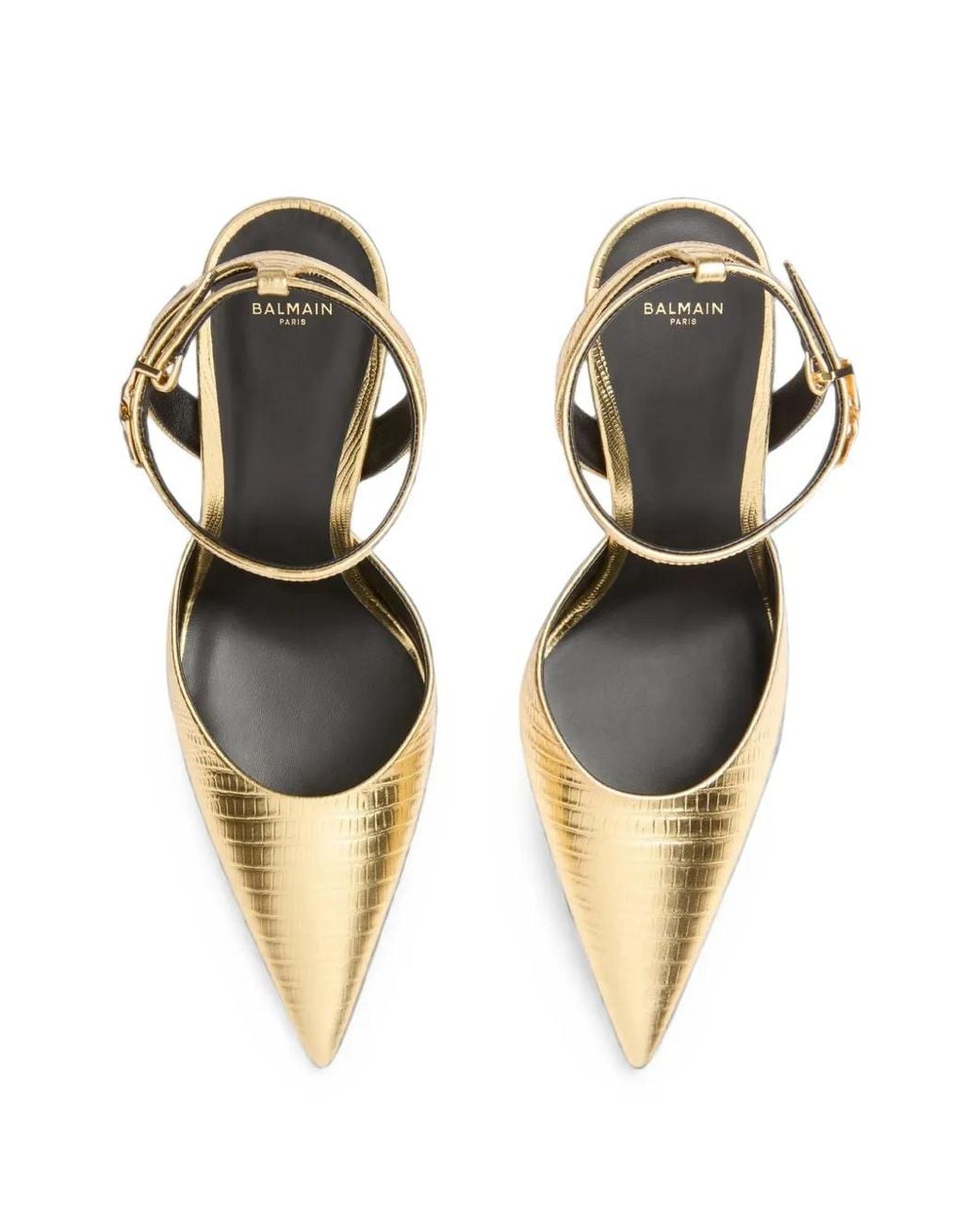 Balmain Metallic Strappy Pumps