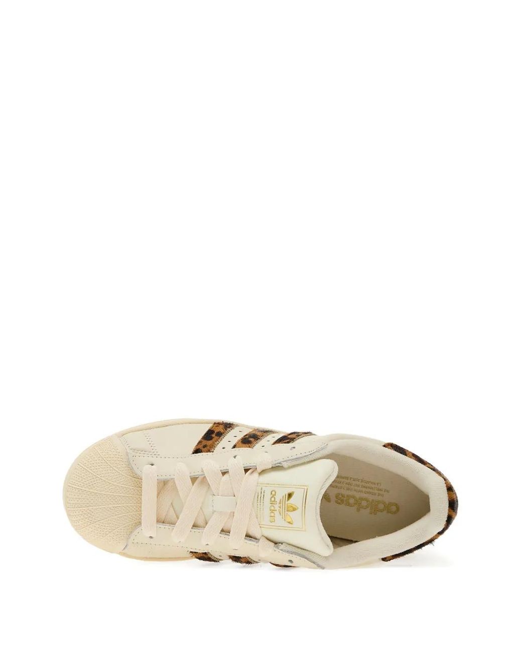 adidas Leopard-Print Superstar Trainers in Natural | Lyst UK