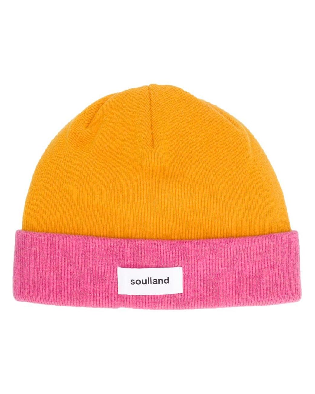 Soulland Wool Villy Colour-block Beanie in Yellow for Men - Lyst