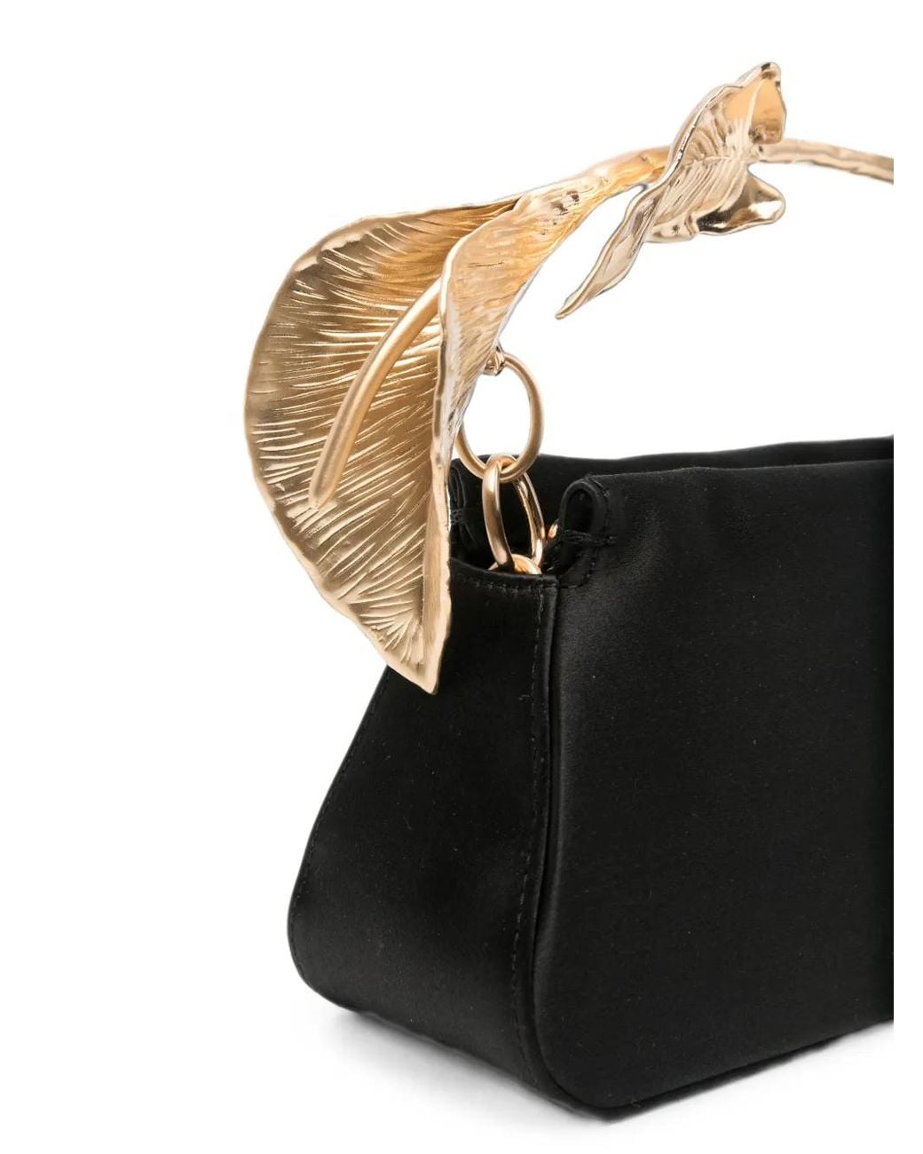 Cult Gaia Black Calla Leaf-Detail Tote Bag
