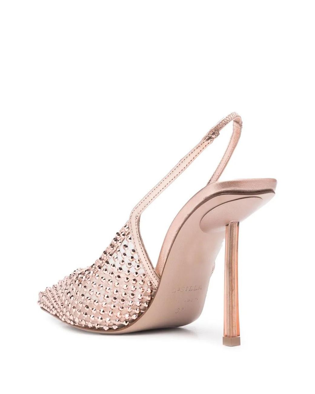 Le Silla Pink 100Mm Gilda Crystal-Embellished Slingback Pumps