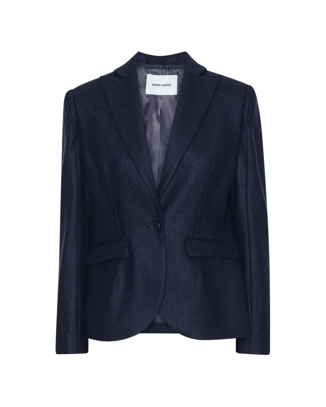 Henrik Vibskov Blue Blazer Press En Laine