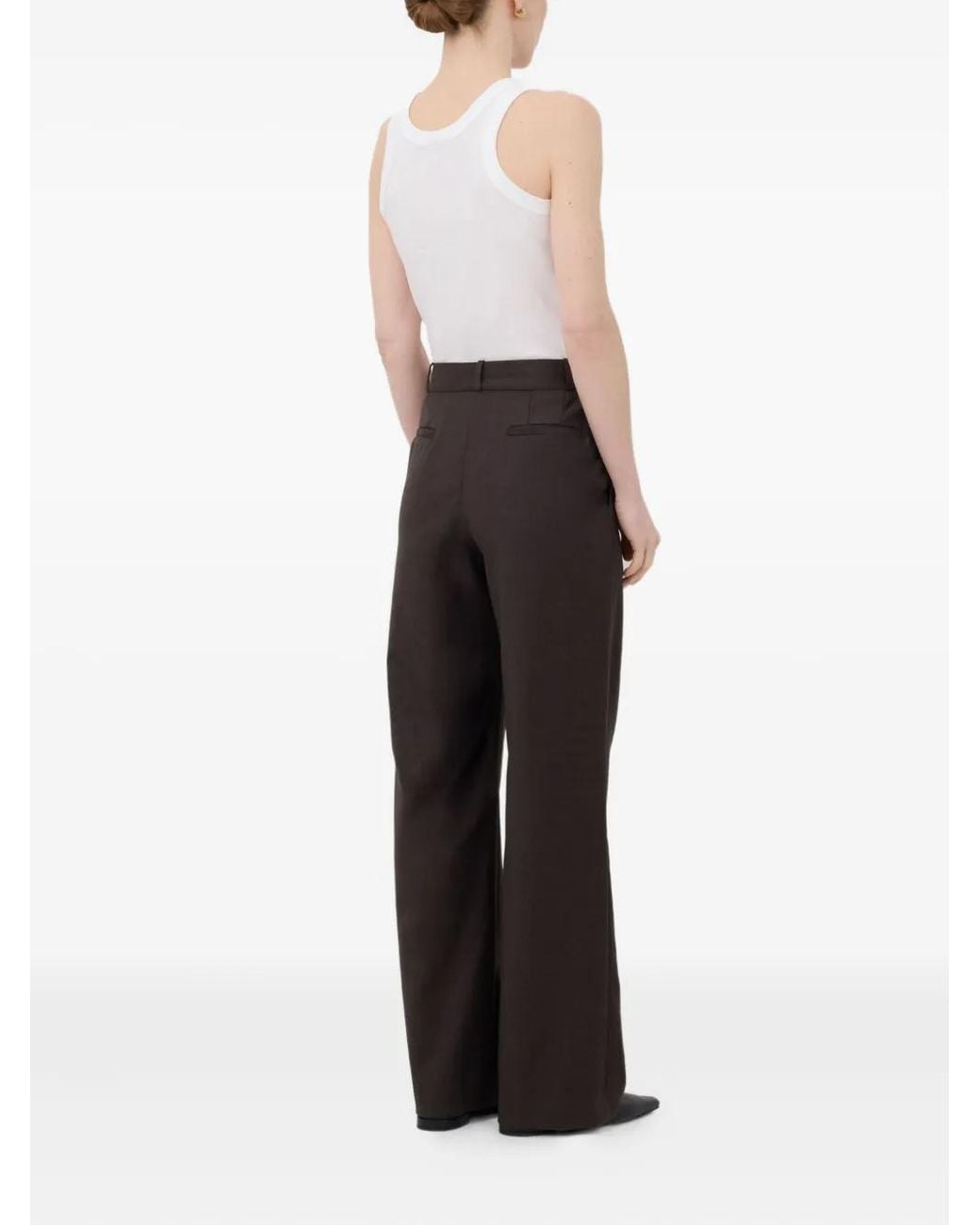 Loulou de Saison Brown Pleated Straight-Leg Trousers