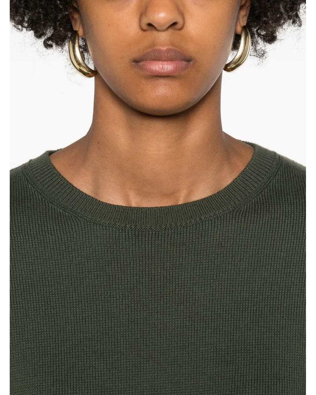 Marc O' Polo Green Crew-Neck Ribbed Sweater