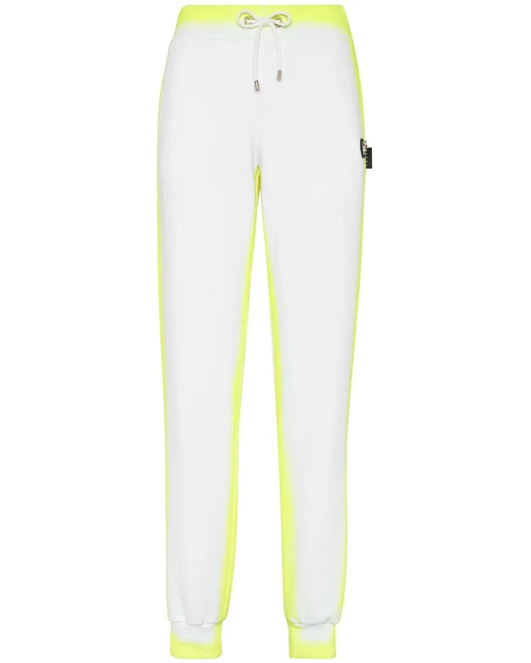 Philipp Plein White Fluo Cotton Track Pants