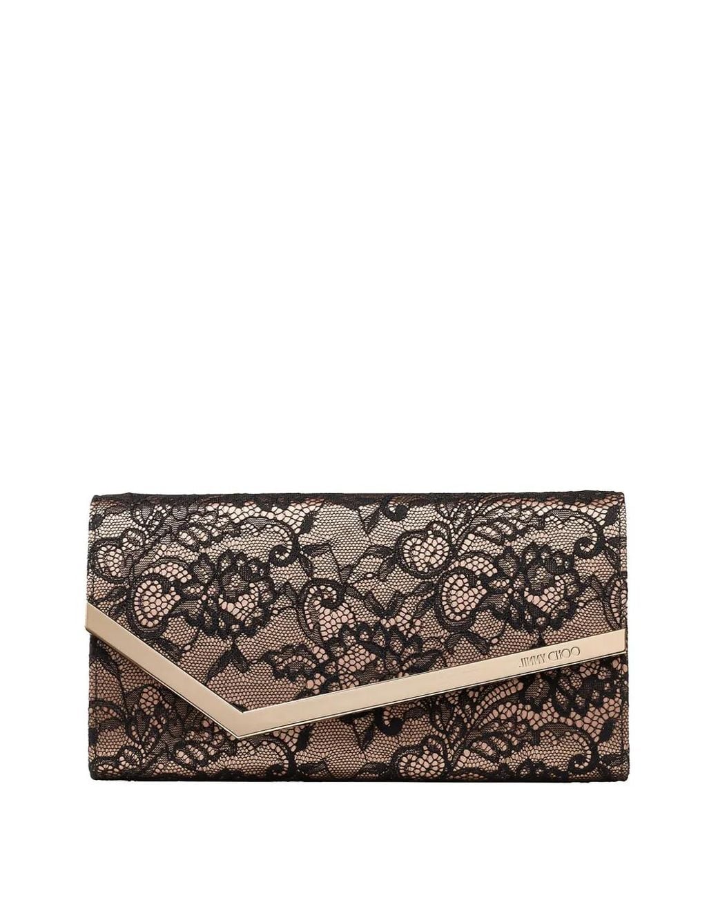 Jimmy Choo Gray Pochette Emmie En Dentelle