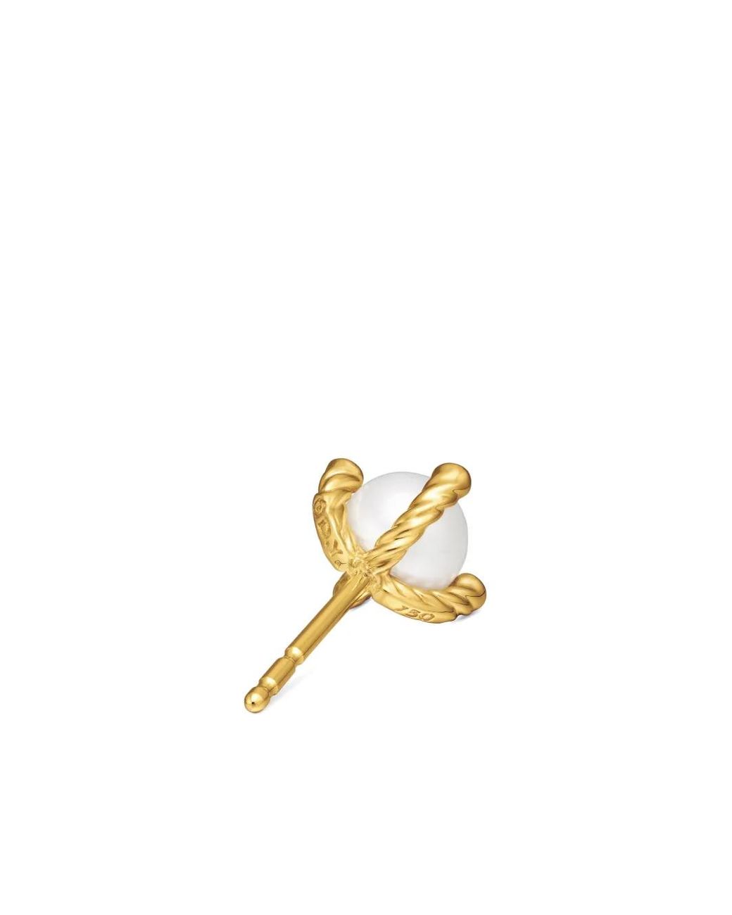 David Yurman Metallic 18K Pearl And Diamond Stud Earrings (7.4Mm)