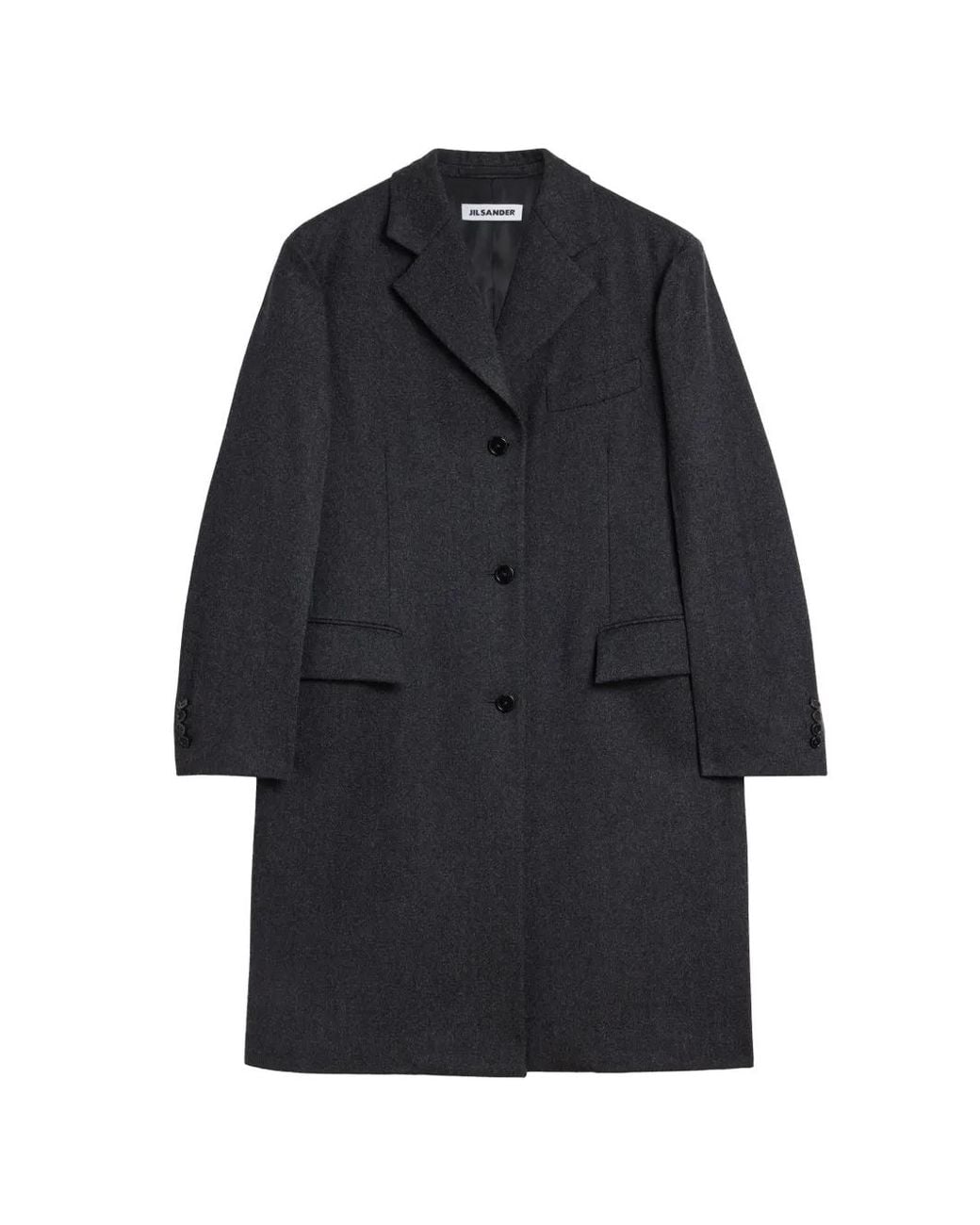 Jil Sander Blue Felt Wool Tailored Coat