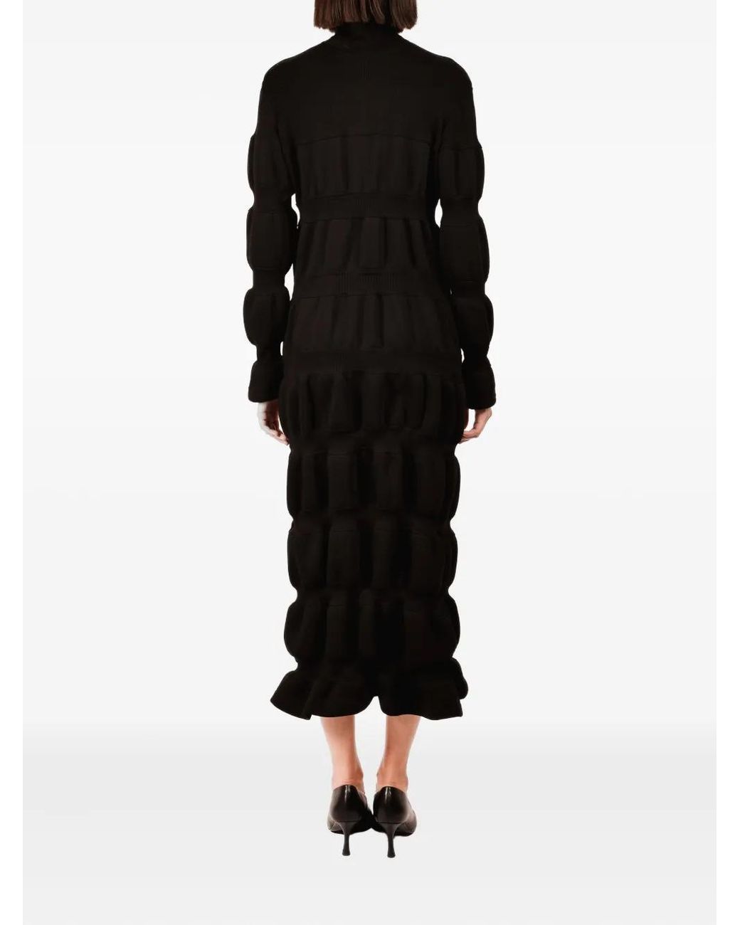 Ioana Ciolacu Black Gestuftes Kleid Mit Stehkragen