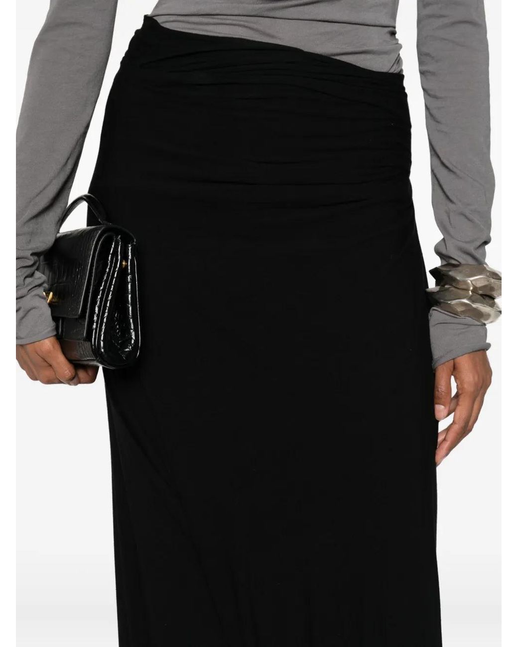 Entire studios Black Asymmetric Maxi Skirt