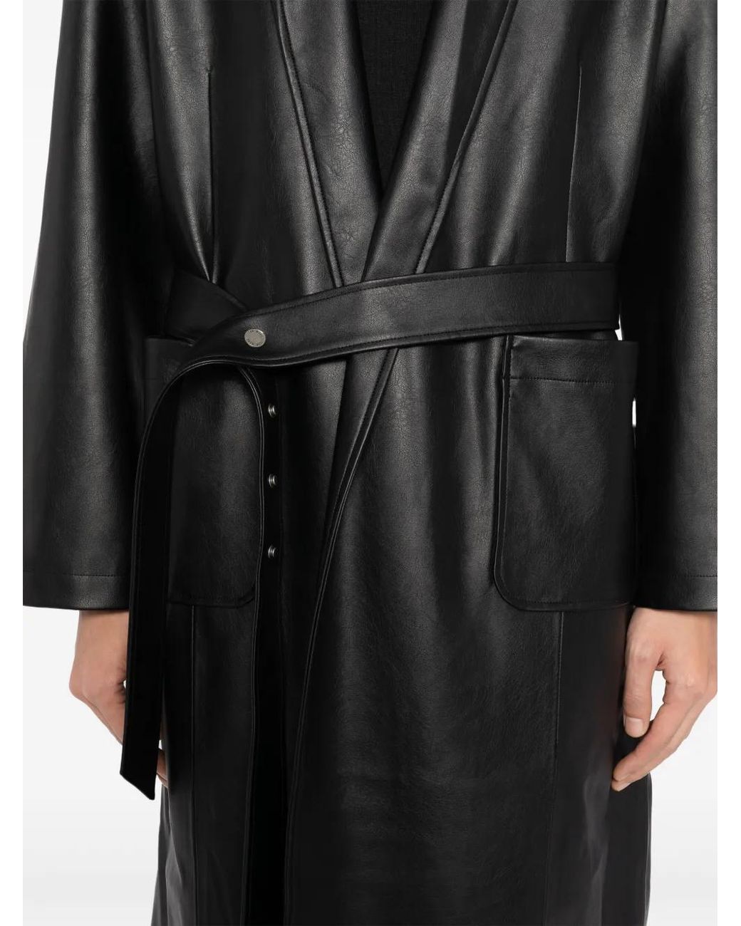 Abrigo Choices Con Cinturón TEAM WANG design de color Black