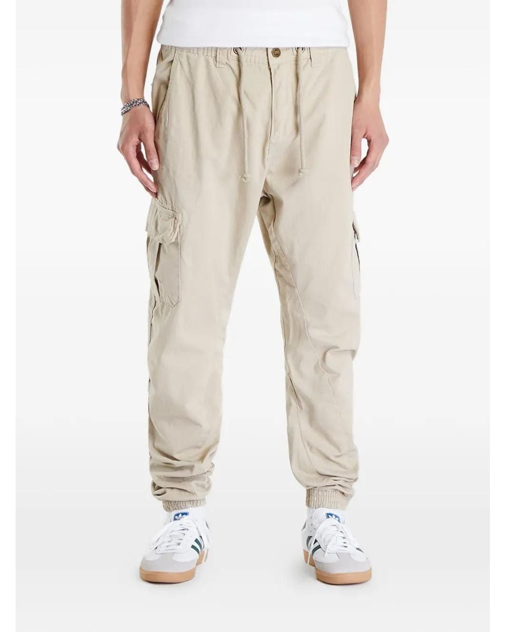 Urban Classics Natural Drawstring-Waist Cargo Pants for men