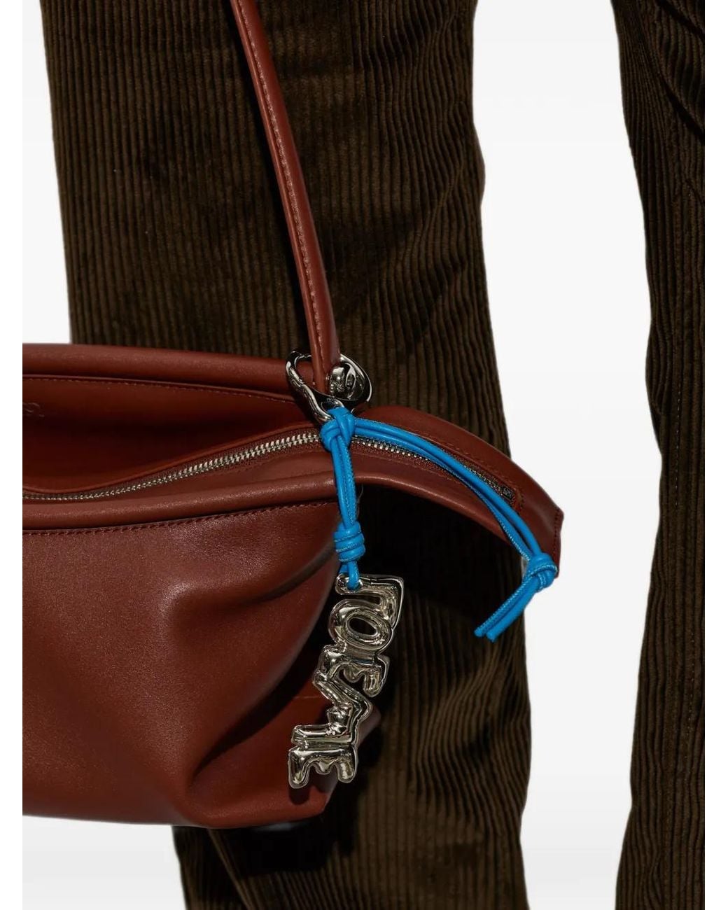 Loewe White Porte-Clés En Cuir À Pendentif Logo Blown