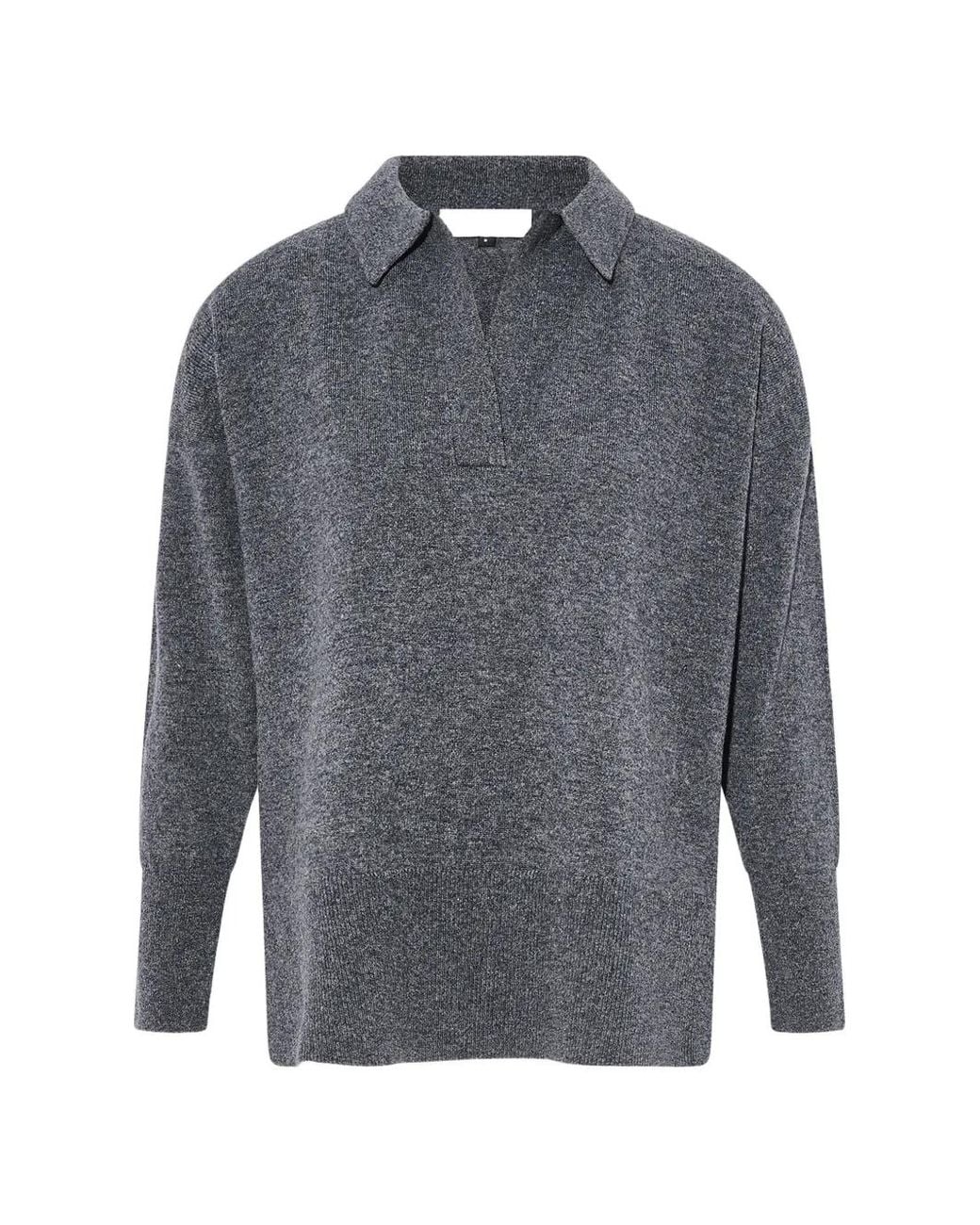Yves Salomon Gray Belted Knit Sweater