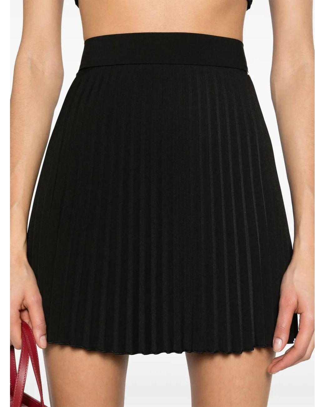 Nissa Black Mid-Rise Pleated Mini Skirt
