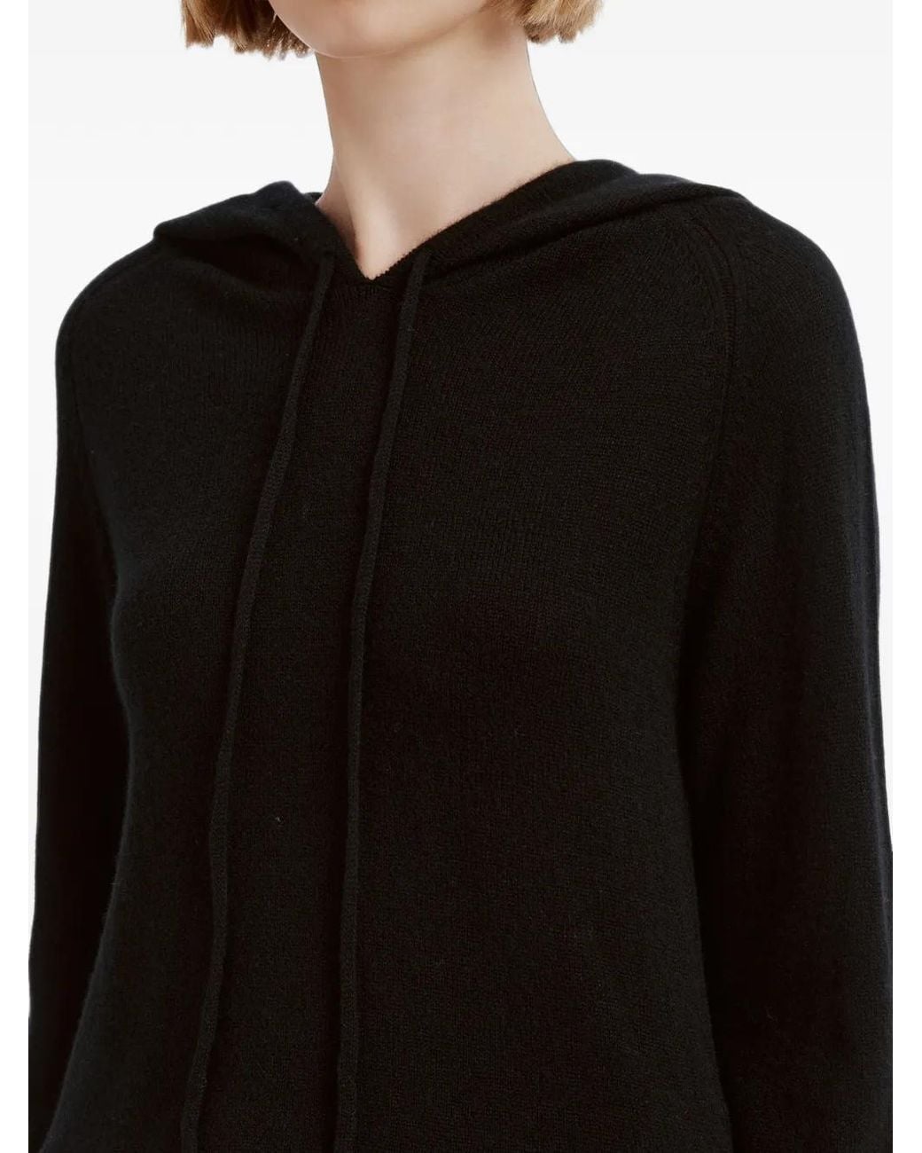 Simone Rocha Black Bead-Embellished Cashmere Hoodie