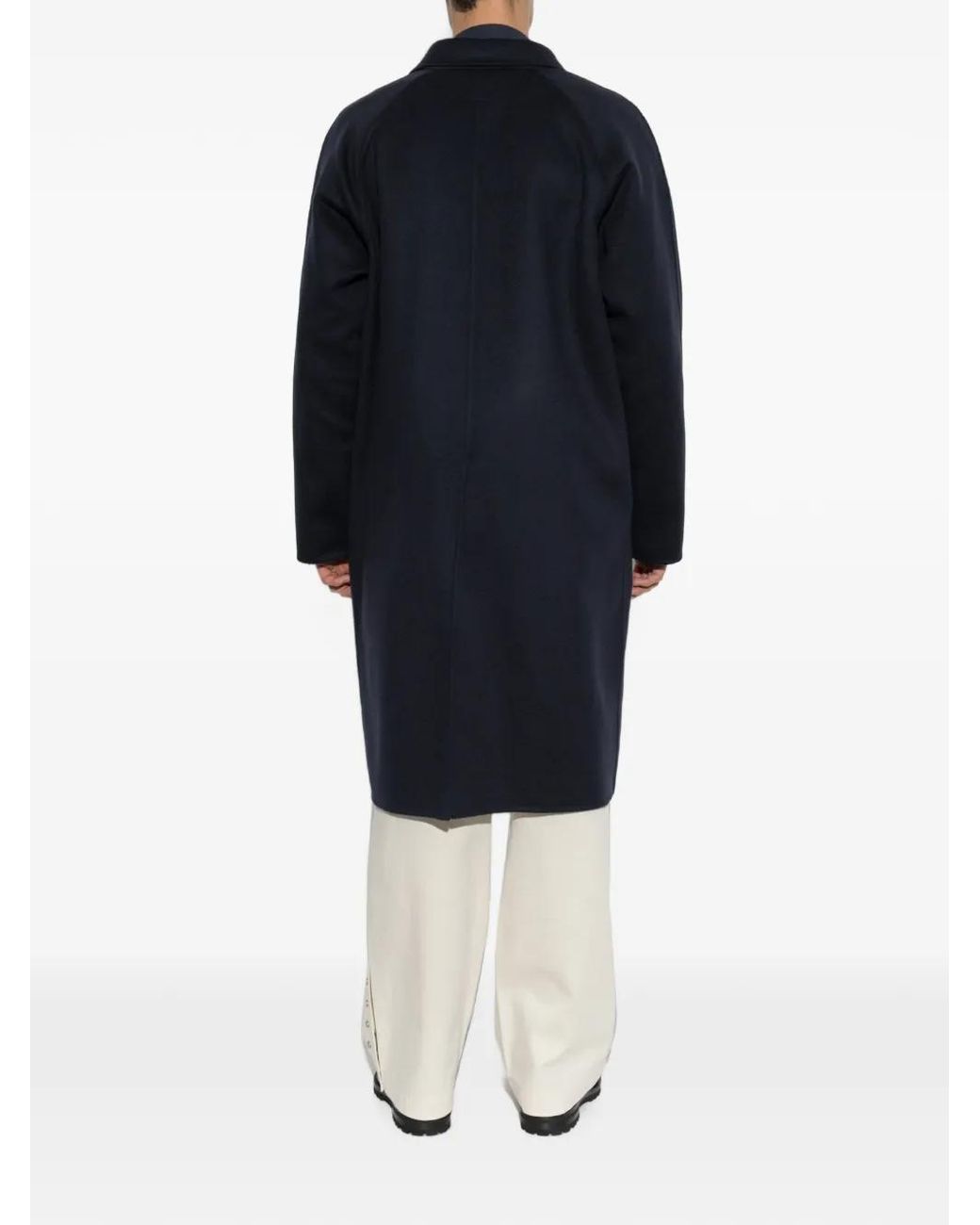 Kiton Blue Single-Vent Cashmere Coat for men