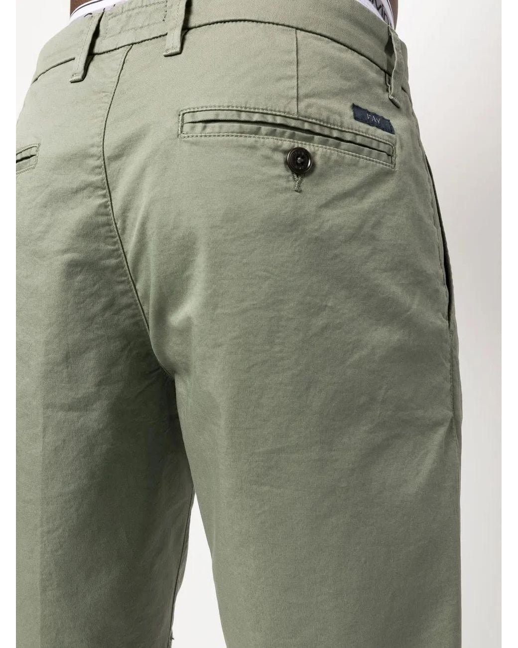 Fay Green Plain Bermuda Shorts for men